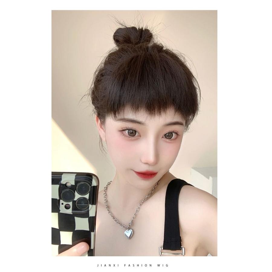 送料無料 前髪ウィッグ 自然 前髪 ウィッグ 部分 部分ウィッグ ポイントウィッグ つけ毛 付け毛 エクステ かつら フルバング 厚め 自然 部分ウィ |  | 04