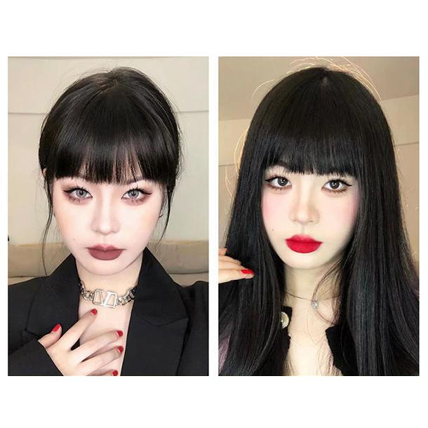 ウィッグ エクステ 前髪ウィッグ 選べる2タイプ 自然 サイド付き サイド無し ぱっつん 前髪ウィッグ 送料無料 お団子 ウイッグ つけ毛 コスプレ |  | 07