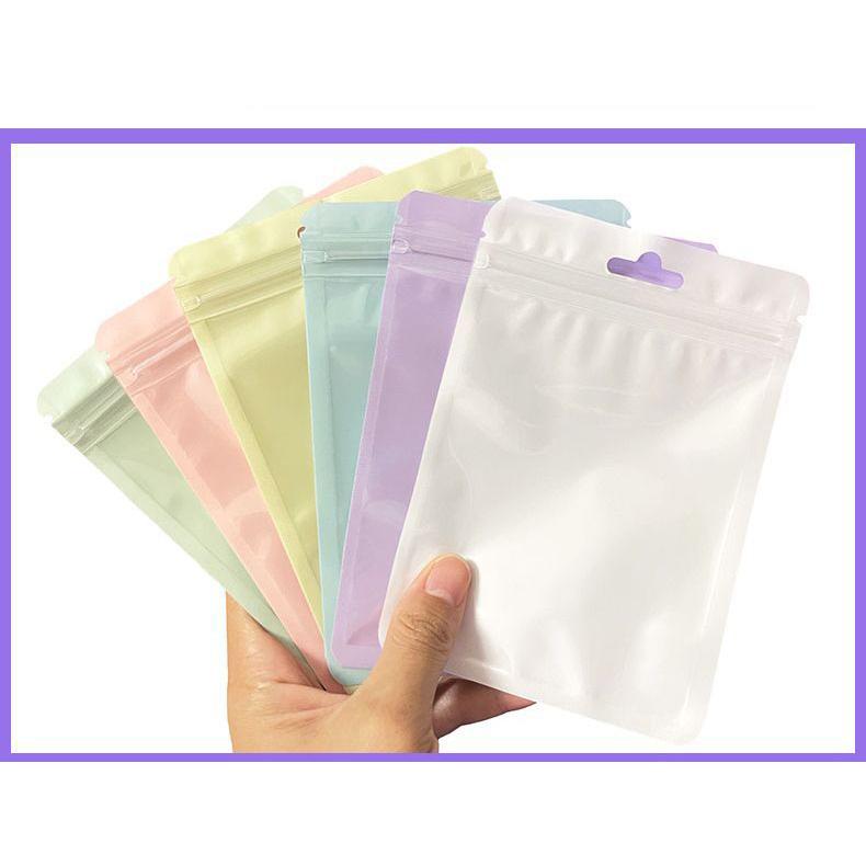 送料無料 チャック付きポリ袋 50枚入 選べる6色 小分け袋 穴あき