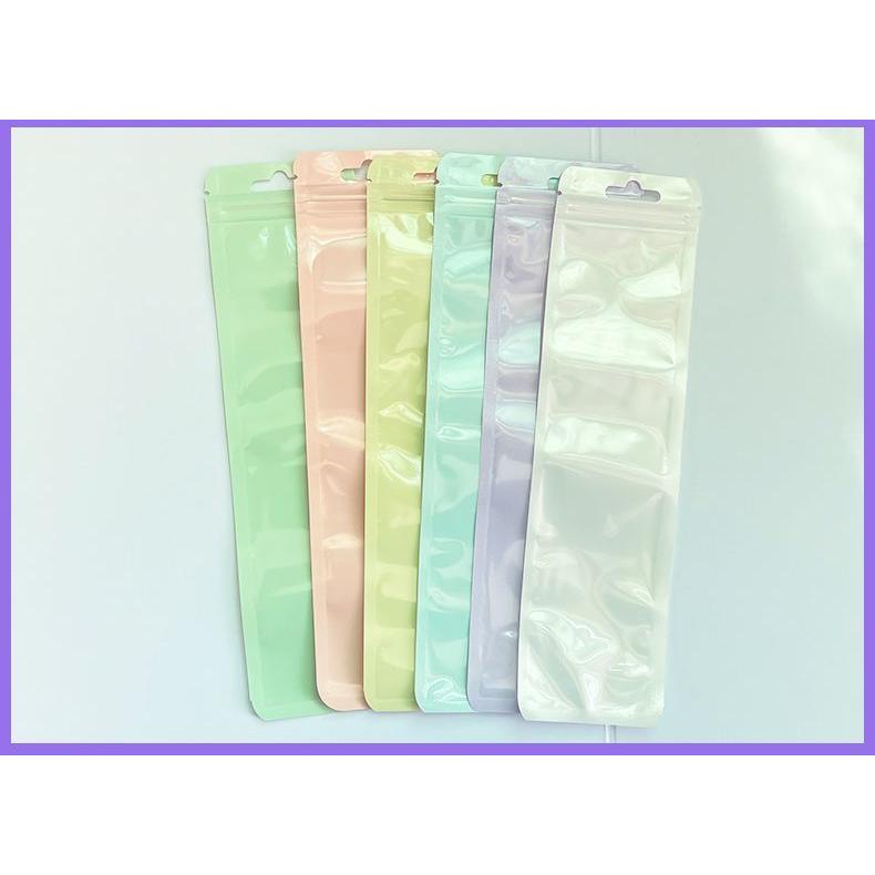 送料無料 チャック付きポリ袋 50枚入 選べる6色 小分け袋 穴あき