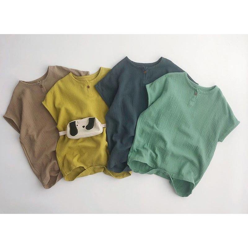 送料無料 ベビーロンパース サロペット インナー ロンパース 70-100cm 女の子 男の子 オシャレ キッズ ベビー 半袖 綿麻 リネン コットン | 