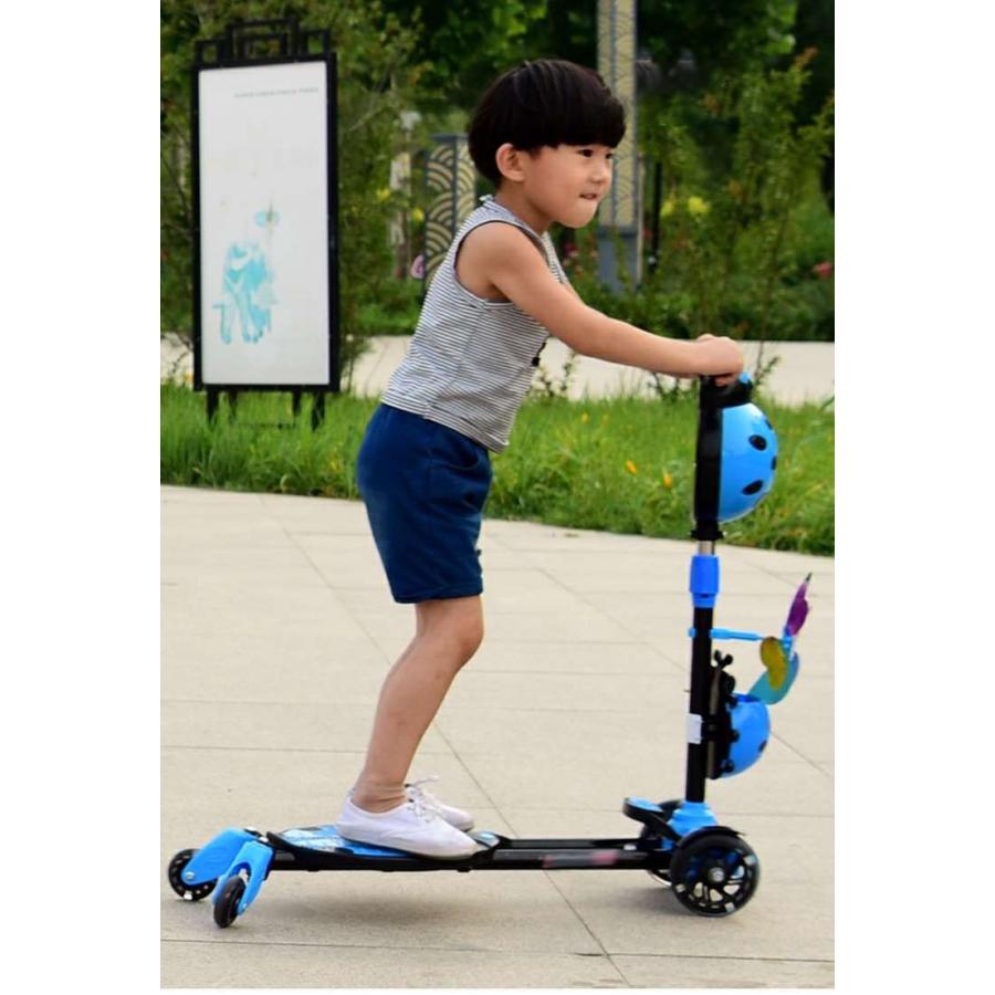 送料無料 キックボード 子供 4輪 光るホイール 音楽 キックスケーター 子供用 キックスクーター 左右独立 ブレーキ付 高さ調節 安全設計 かわいい |  | 19