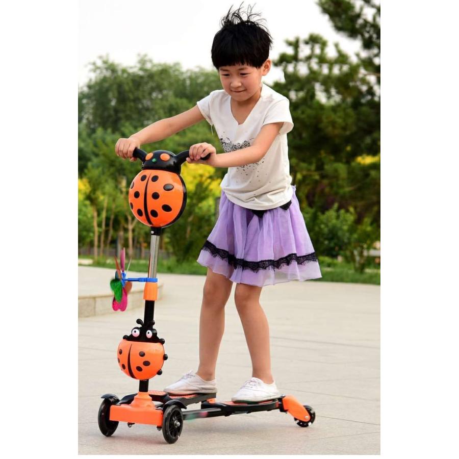 送料無料 キックボード 子供 4輪 光るホイール 音楽 キックスケーター 子供用 キックスクーター 左右独立 ブレーキ付 高さ調節 安全設計 かわいい |  | 20