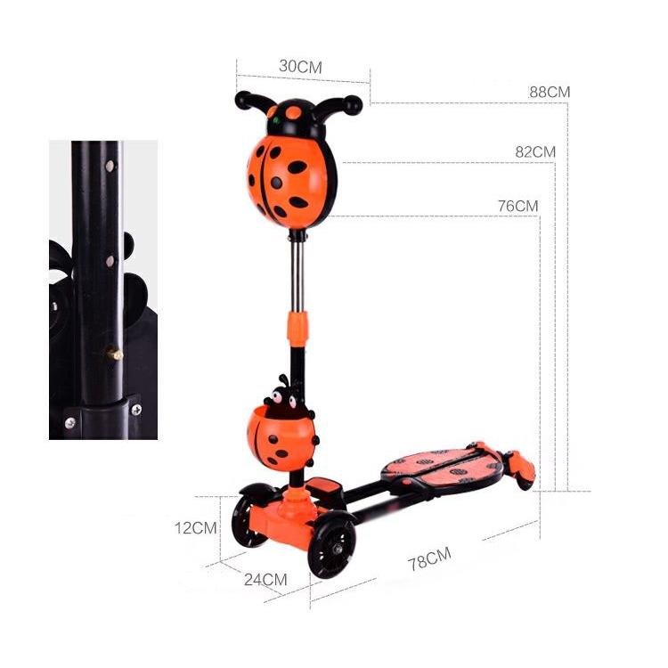 送料無料 キックボード 子供 4輪 光るホイール 音楽 キックスケーター 子供用 キックスクーター 左右独立 ブレーキ付 高さ調節 安全設計 かわいい |  | 09