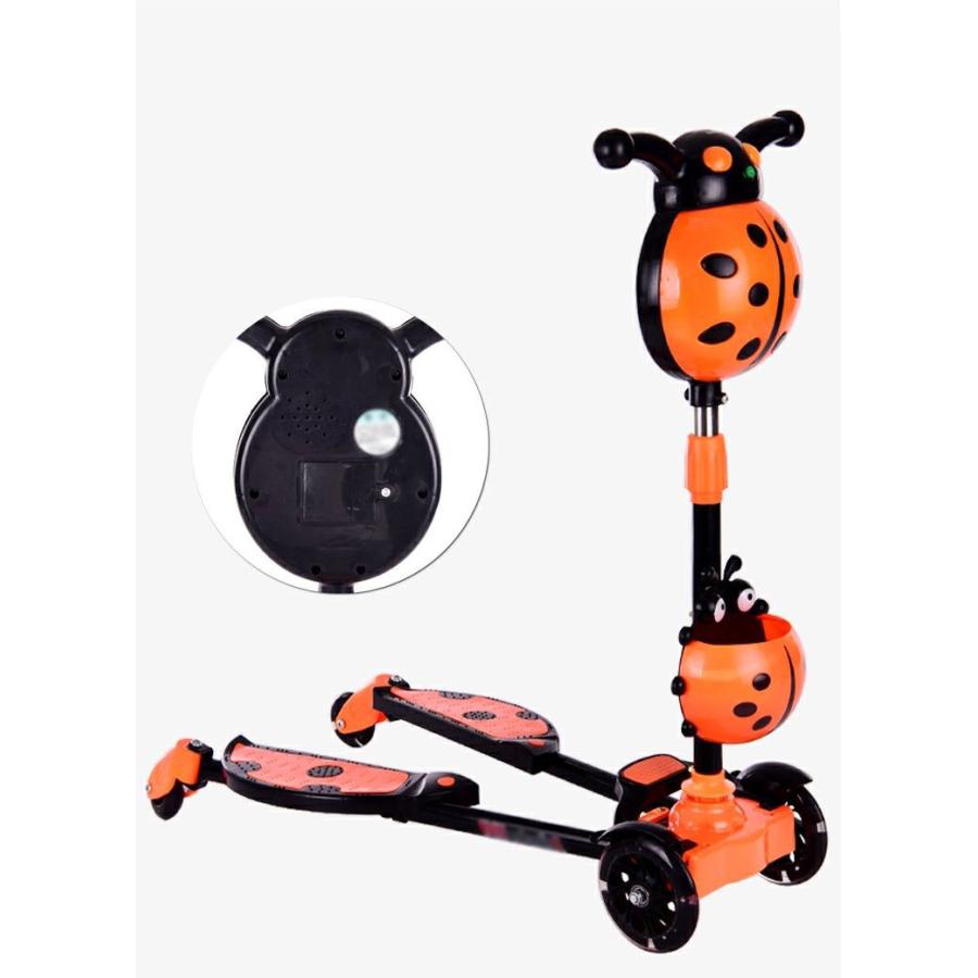 送料無料 キックボード 子供 4輪 光るホイール 音楽 キックスケーター 子供用 キックスクーター 左右独立 ブレーキ付 高さ調節 安全設計 かわいい |  | 10