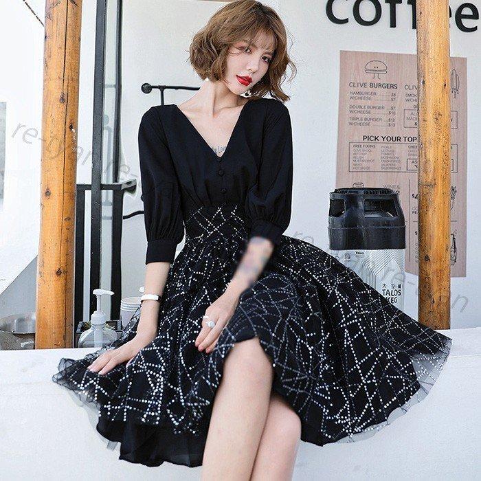 人気の雑貨がズラリ 大きい フォーマルドレス 可愛い 黒ドレス おしゃれ 二次会 結婚式 パーティードレス レディース服 忘年 二次会 成人式 ワンピースひざ丈発表会大人 パーティドレス カラー S Faperta Upr Ac Id