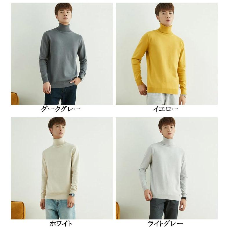 送料無料 あったか タートルネック ニットセーター メンズ
