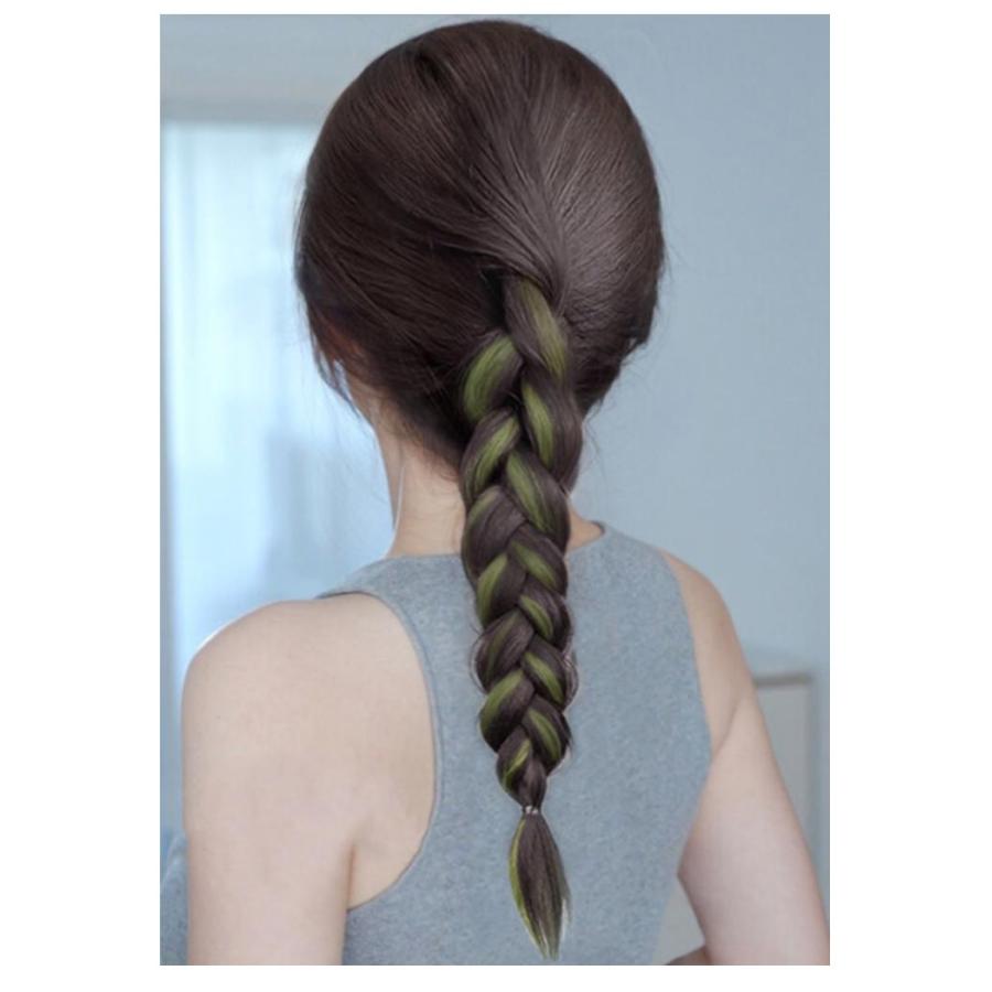 ポニーテール エクステ つけ毛 フェス メッシュ カラフル カラー