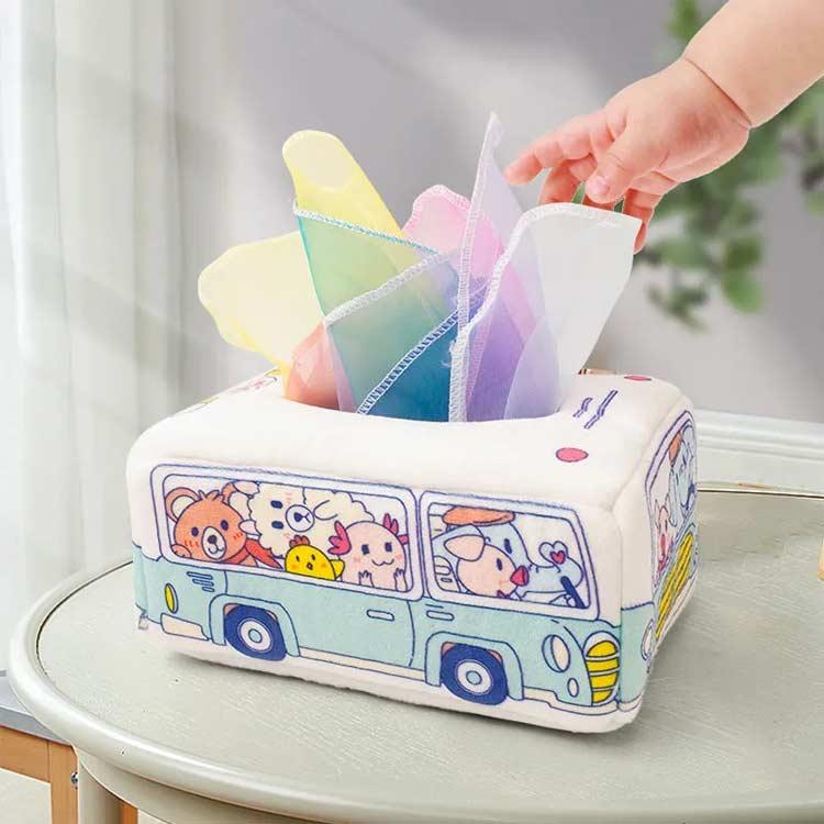 ベビー 布ティッシュ ティッシュボックス おもちゃ 音 ティッシュ 布