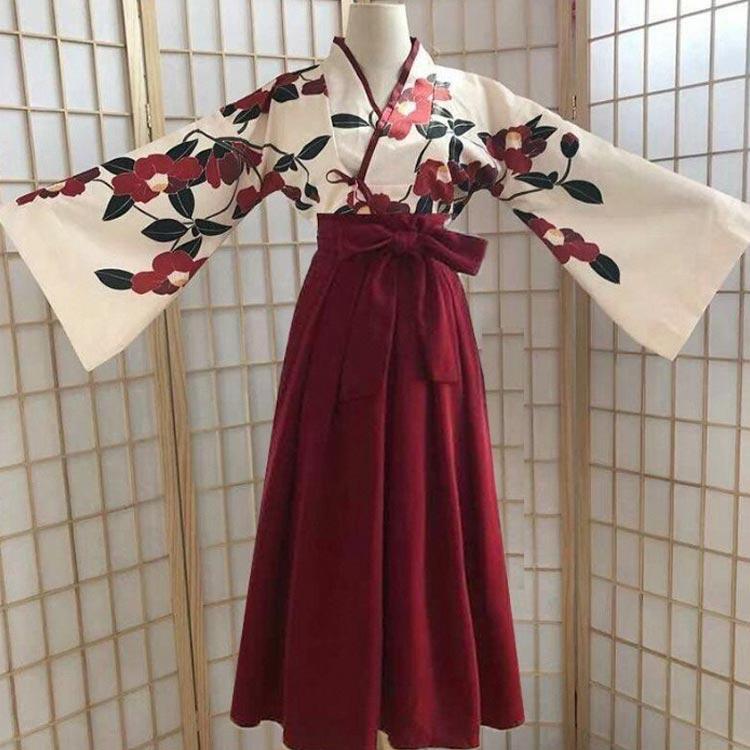 コスプレ 大正ロマン 2点セット 和服 着物 ロングスカート 和装 袴