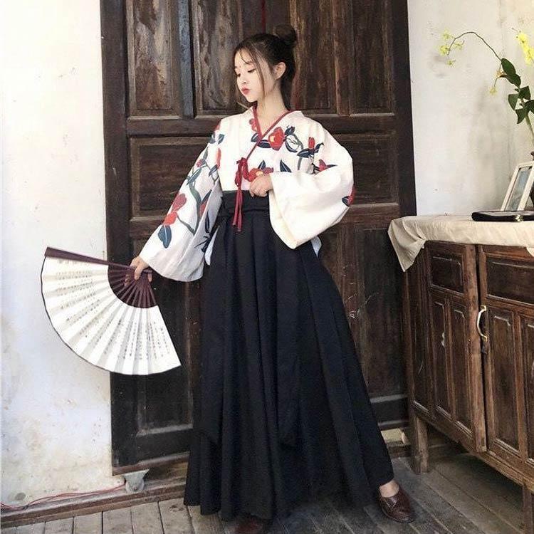 も*も様 ozzon Japan 春うらら　袴スカート　和ロリ　和チャイナ　白 楽天市場】NyaNya 3way 袴風 プリーツスカート リボン ジャンパー