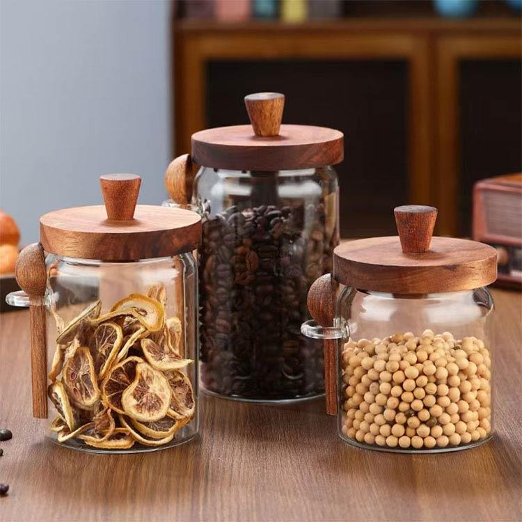 キャニスター 耐熱ガラス 食品保存 塩 500ml 600ml スプーン 取っ手