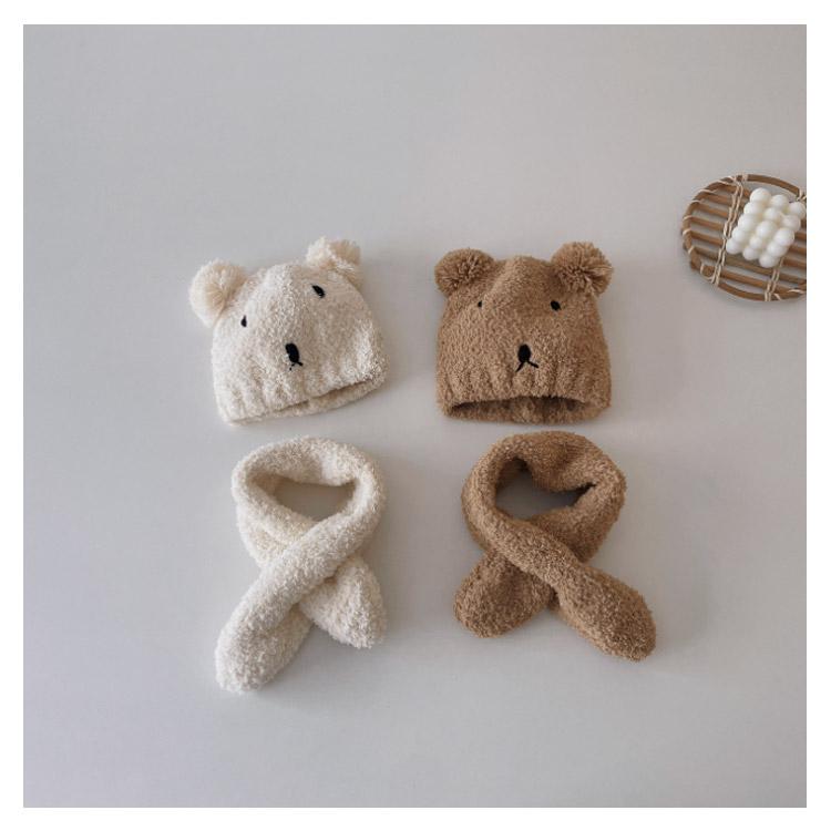 もこもこ セット 2点セット 帽子 ハット ニット キッズ 3歳 女の子