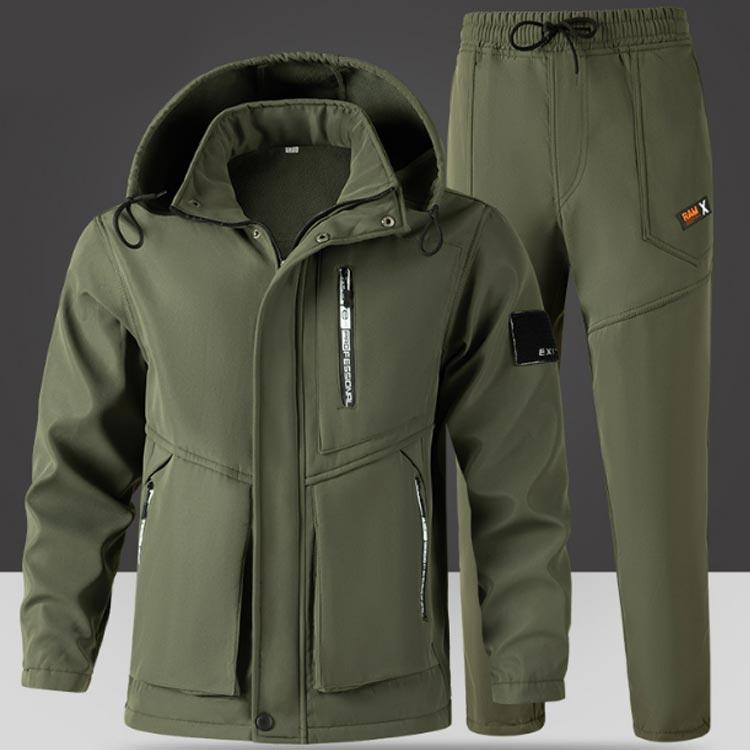 登山 メンズ 防風 防水 防寒 登山服 厚手 上下セット 裏起毛