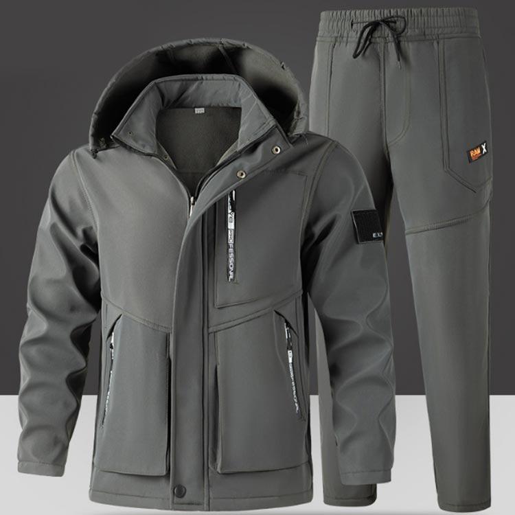登山 メンズ 防風 防水 防寒 登山服 厚手 上下セット 裏起毛