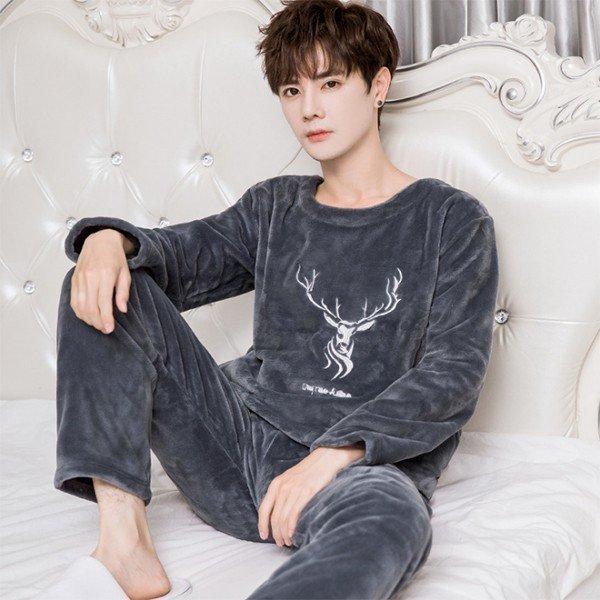 パジャマ メンズ 長袖 上下セット 秋冬 厚手 モコモコ おしゃれ パジャマ 暖か パジャマ 部屋着 ルームウェア 防寒 寝巻き 限定品