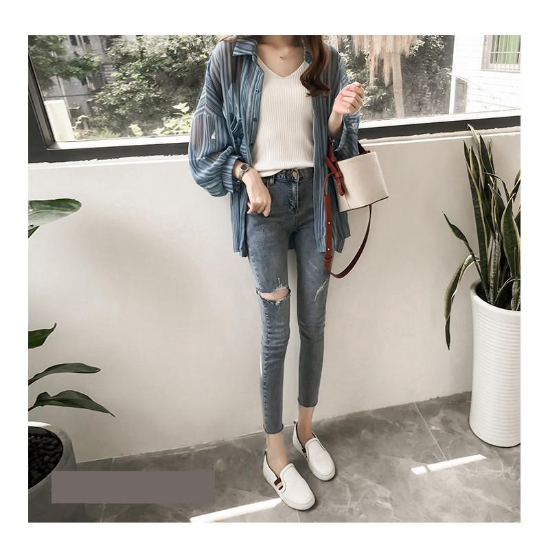 人気top ロングカーディ カーディガン Uvカット 薄手 軽量 冷房対策 大きいサイズ ラッシュガード 羽織物 バルーンスリーブ 無地 ストライプ 紫外線 カーディガン カラー ブルー