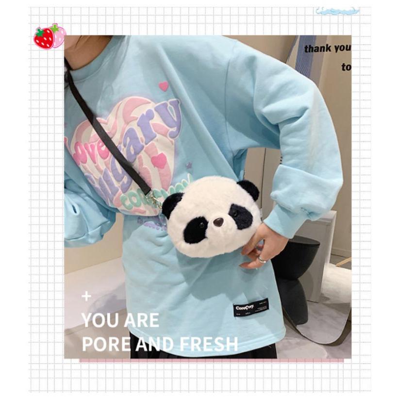 ふわふわ もこもこ パンダ ぬいぐるみ ポシェット 鞄 ショルダーバッグ