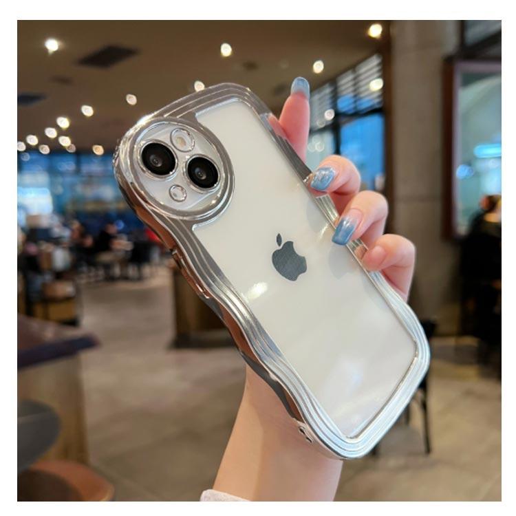 2個組 iPhone14 ケース ウェーブ うねうね レンズフィルム一体型 Pro 