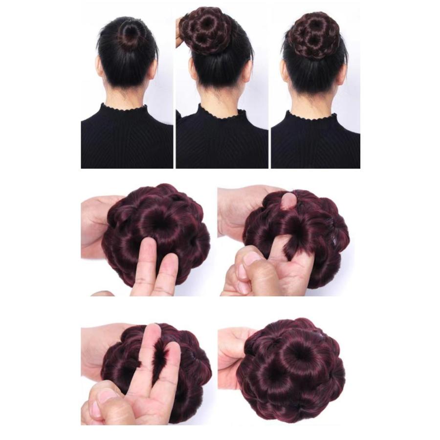 送料無料 シニヨンウィッグ エクステ ヘアクリップ クリップ式 つけ毛