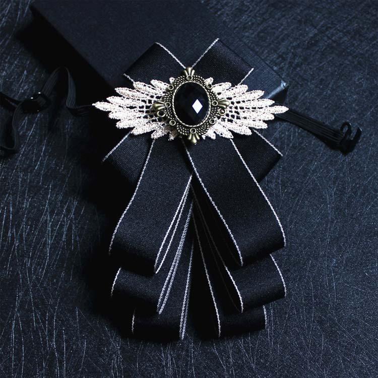 リボンブローチ リボンタイ リボン ネクタイ ブローチ ラインストーン