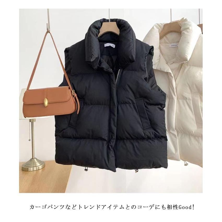 ダウンベスト レディース 中綿ベスト ライトアウター 前開き 秋冬