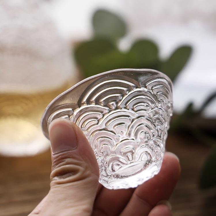 耐熱ガラス 熱燗 燗酒器 透明 6点 おちょこ 徳利 セット 酒器 ガラス酒