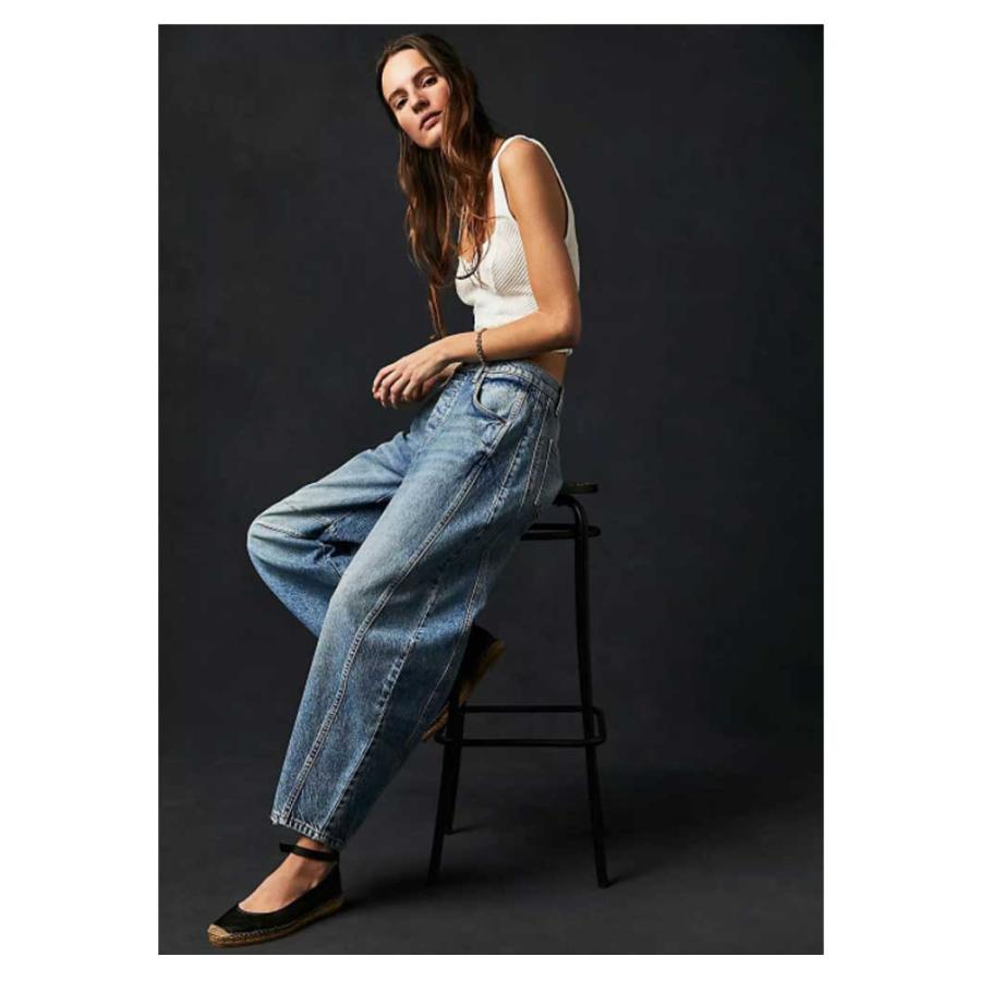 カーブ デニムパンツ ジーンズ レディース ワイドデニム ボトムス