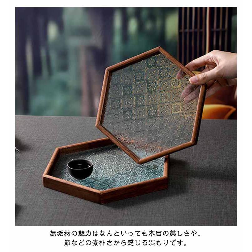 トレー 花海棠柄 盛器 ガラス皿 コースター 8サイズ トレイ ガラス