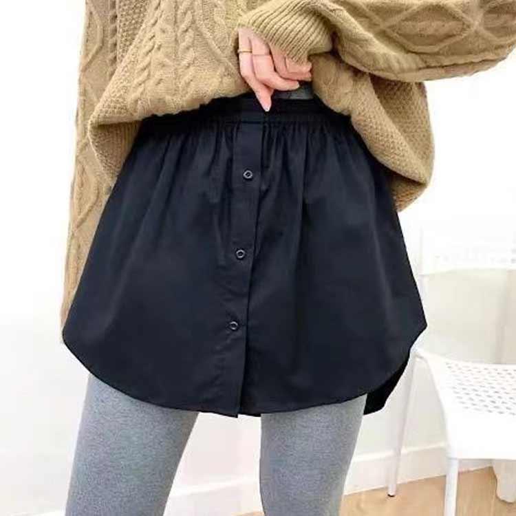 つけ裾 裾 着け裾 レイヤードスタイル フェイクレイヤードシャツ シャツ メンズ 男女兼用 重ね着風シャツ つけシャツ 付け裾 ブラック ...
