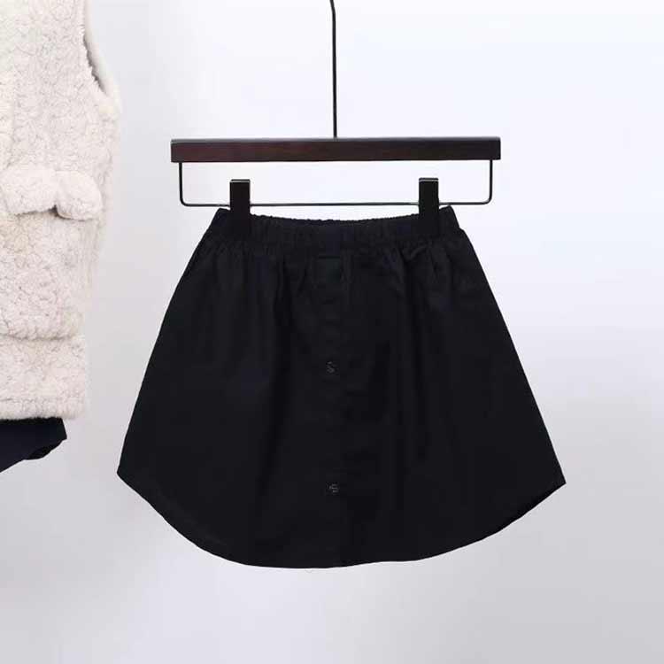 つけ裾 裾 着け裾 レイヤードスタイル フェイクレイヤードシャツ シャツ メンズ 男女兼用 重ね着風シャツ つけシャツ 付け裾 ブラック ...