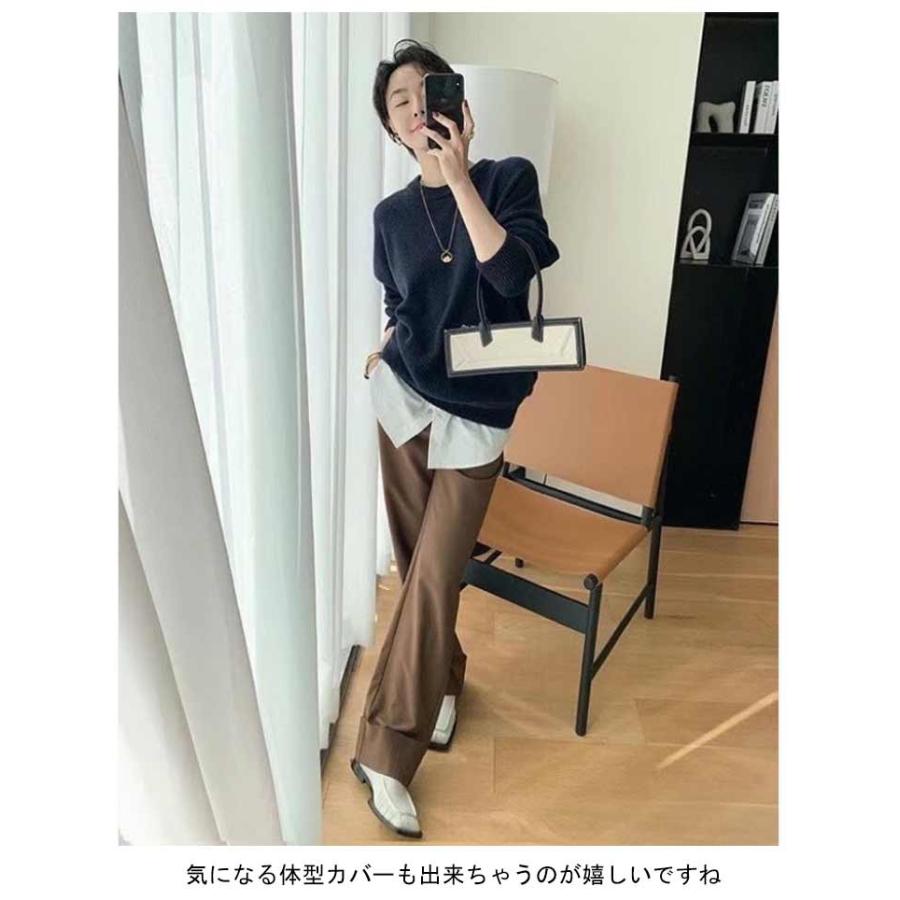 つけ裾 Tシャツ 付け裾 スリットレイヤードTシャツ おしゃれ ゆったり