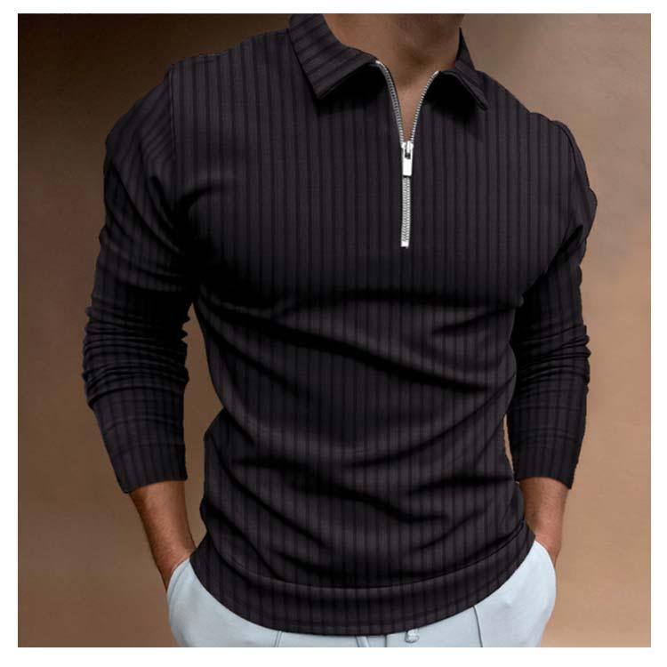おしゃれ 長袖 リブ カットソー ポロシャツ メンズ ゴルフ