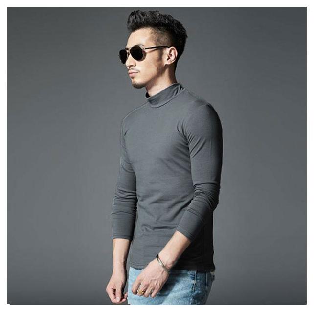 IRISHMAN ハイネック長袖シャツ 黒/白 IRISHMAN ハイネック長袖シャツ