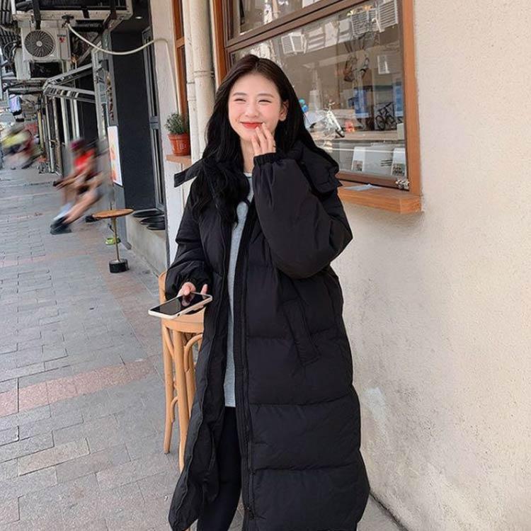 ベンチコート レディース ダウンコート フード付き 着痩せ 膝下 ロング