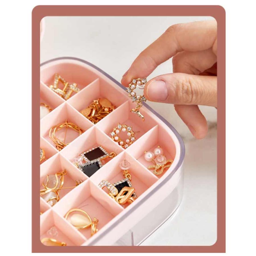 ジュエス 大容量 2段 子供 アクセサリーケース ピアスケース アクセサリー 収納 ジュエリーケース 小さい 携帯用 持ち運び コンパクト ピアス ネ |  | 11