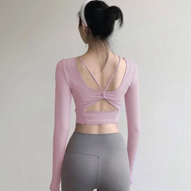 ヨガウェア トップス カップ付き レディース 長袖 ヨガトップス t