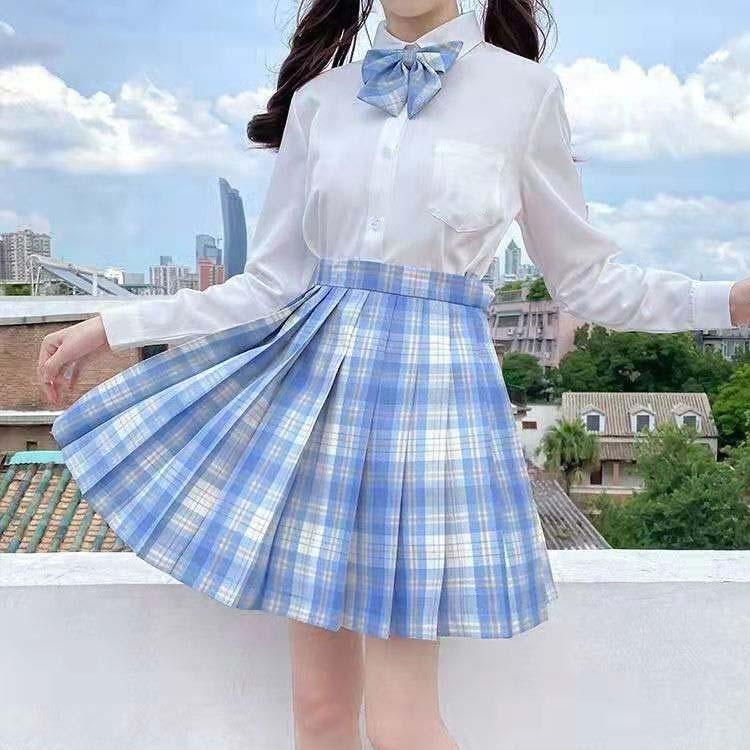 スクール スカート リボン 2点セット 女子 制服 チェック プリーツ