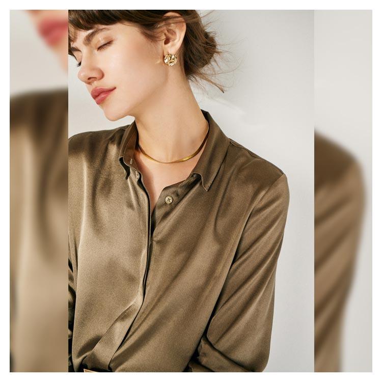 シルク シャツ レディース フォーマル ブラウス ワイシャツ 絹