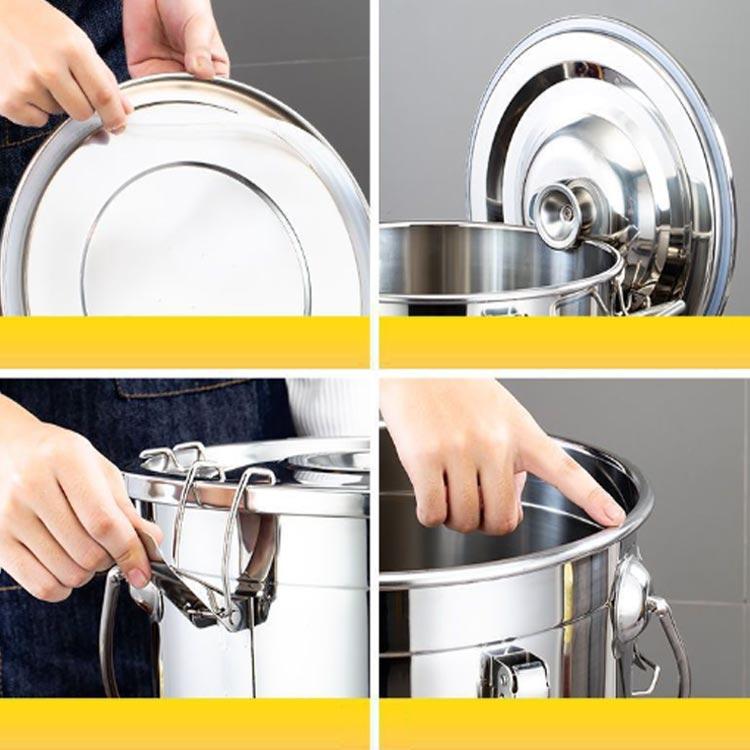 直火対応 ミニ 汁物でも漏れない構造 給食缶 ステンレス鍋 保存容器