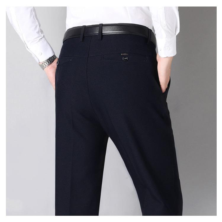 メンズ 黒 スラックス 春 ロング 通勤 夏 ズボン ブラック ストレッチ