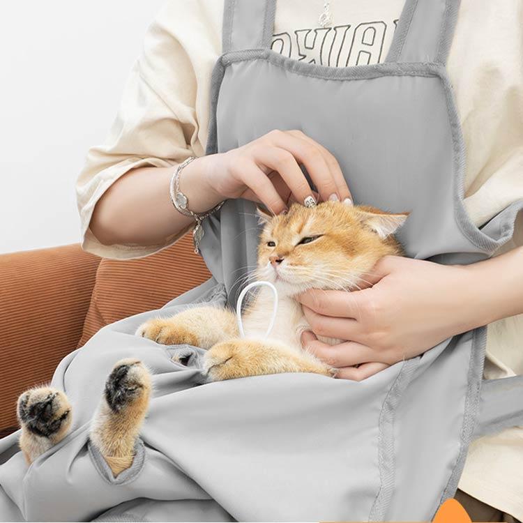 歯磨き 夏用 調整可能 エプロン 猫 抱っこ紐 つめ切り付き!犬 耳