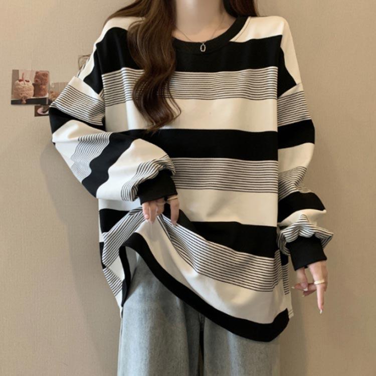 Tシャツ レディース ボーダー 長袖 ラウンドネック トップス カットソー オシャレ 秋 冬 春 秋冬新作 ロングtシャツ レディース ボーダー 長袖 Tシャツ ラウンドネック