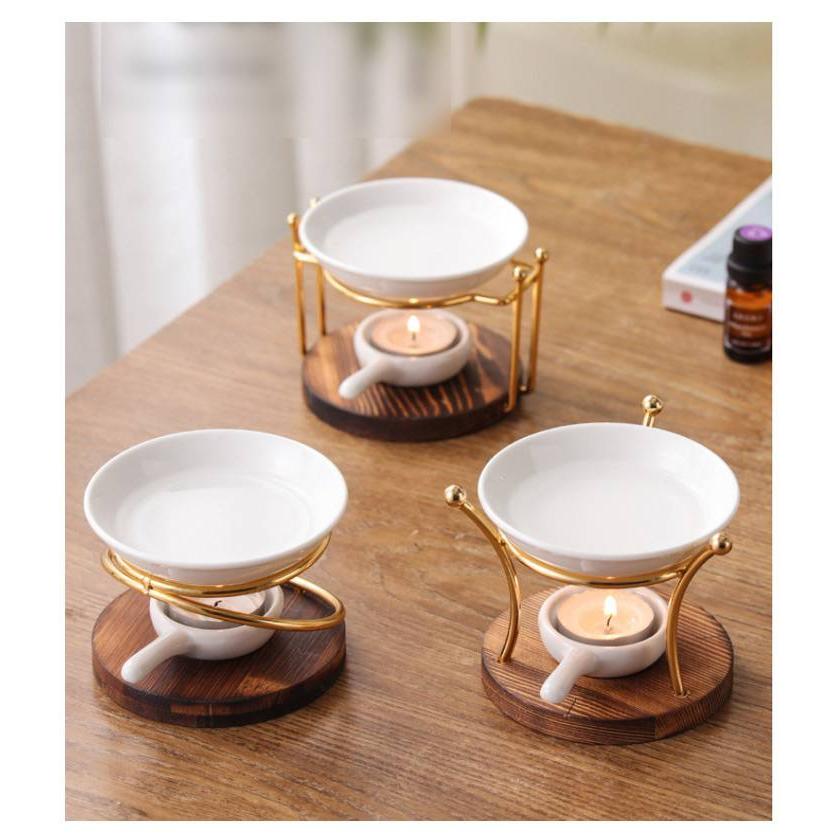 スタンド 茶香炉 アロマ炉 陶器 木製 アロマキャンドルホルダー 香りの