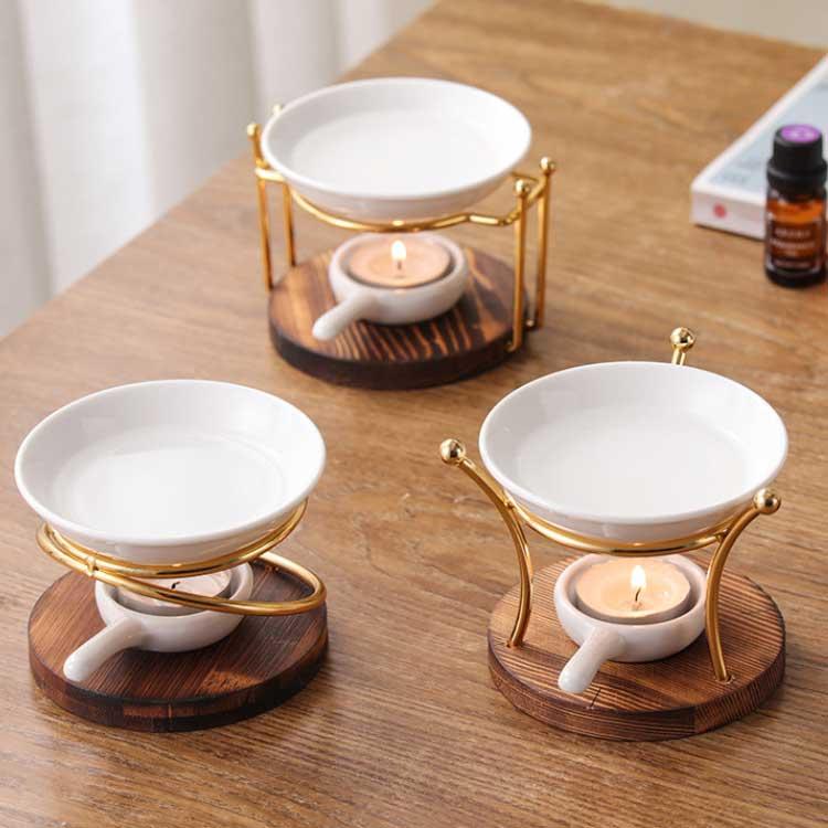 スタンド 茶香炉 アロマ炉 陶器 木製 アロマキャンドルホルダー 香りの