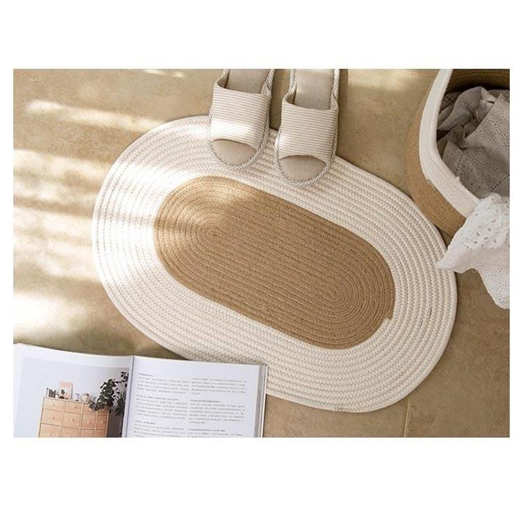 玄関マット ラグマット 楕円型 マット 68ｘ45cm おしゃれ 編み 室内 ドアマット 泥落としマット カーペット 西海岸風 インテリア シンプル |  | 10