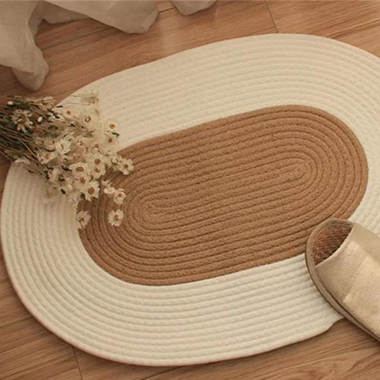 玄関マット ラグマット 楕円型 マット 68ｘ45cm おしゃれ 編み 室内 ドアマット 泥落としマット カーペット 西海岸風 インテリア シンプル |  | 01