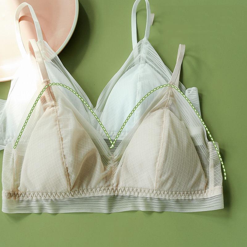 シルク100％カップ ブラ ノンワイヤーブラセット ブラジャー ショーツ