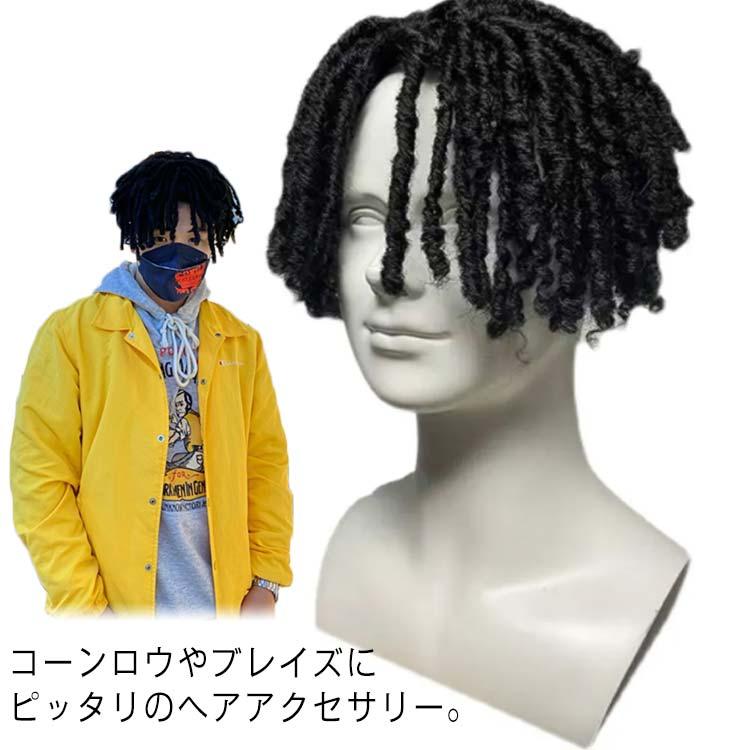 ドレッド ウィッグ かつら メンズ フルウィッグ 自然 編み込み うぃっ