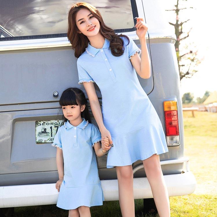 送料無料 親子 ペアルック ポロシャツ ワンピース 襟付き 半袖 リンクコーデ 親子ペア カップル 家族 お揃い tシャツ ママ パパ キッズ おそろ |  | 02